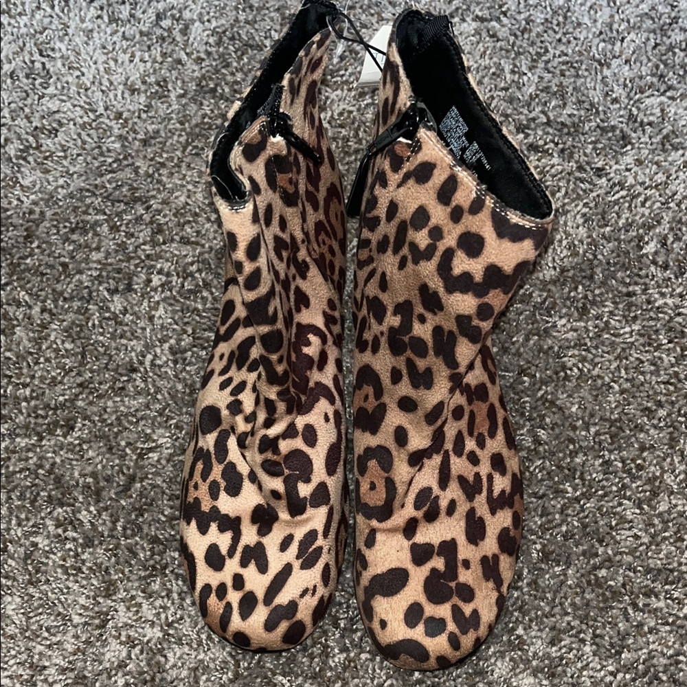 TIME AND TRU Leopard Print Ankle Boots